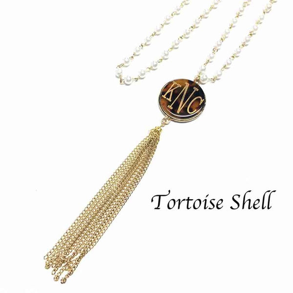 Engravable Fashion Shell Pendant With Pearl Chain Necklace - Atlanta Jewelers Supply