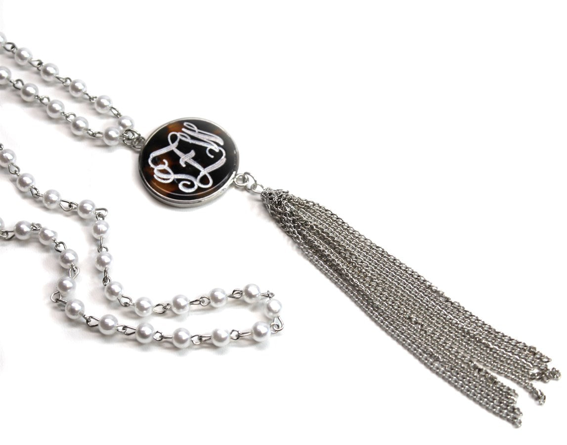 Engravable Fashion Shell Pendant With Pearl Chain Necklace - Atlanta Jewelers Supply