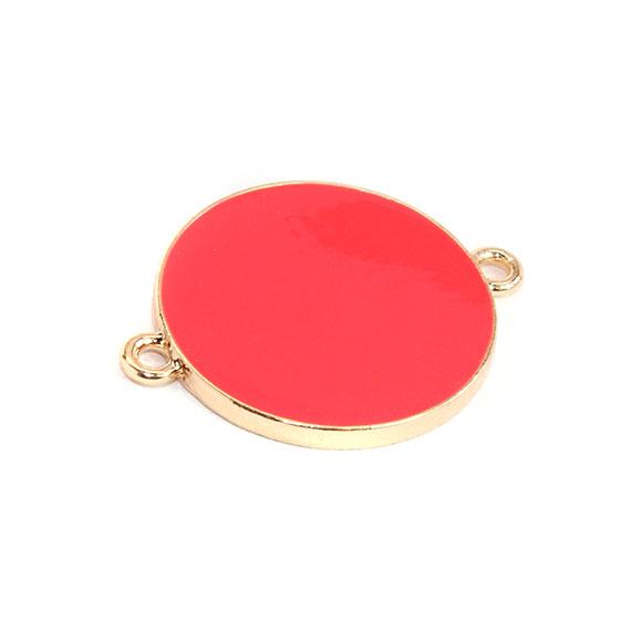 Non-Silver 30Mm Coral Vinyl Circle Gold Color Findings - Atlanta Jewelers Supply