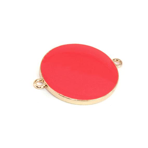 Non-Silver 24Mm Coral Vinyl Circle Gold Color Findings - Atlanta Jewelers Supply