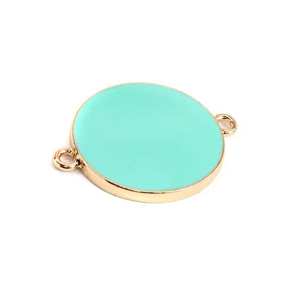 Non-Silver 30Mm Turquoise Vinyl Circle Gold Color Findings - Atlanta Jewelers Supply