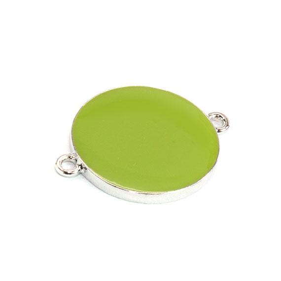 Non-Silver 24Mm Olive Green Vinyl Circle Silver Color Findings - Atlanta Jewelers Supply
