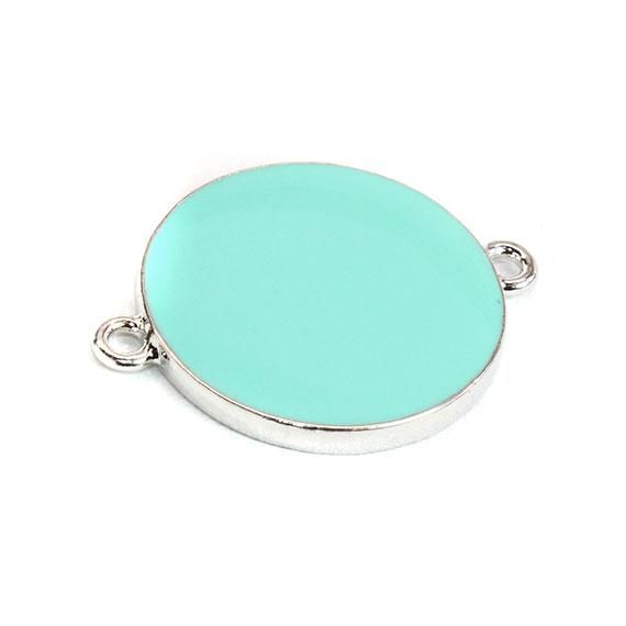 Non-Silver 30Mm Turquoise Vinyl Circle Silver Color Findings - Atlanta Jewelers Supply