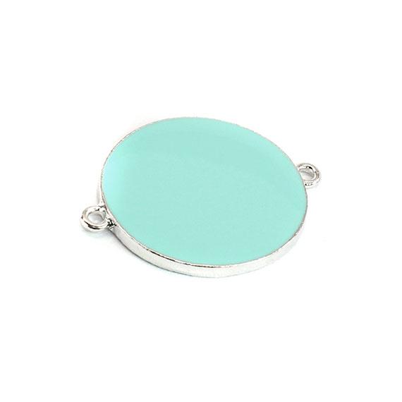 Non-Silver 24Mm Turquoise Vinyl Circle Silver Color Findings - Atlanta Jewelers Supply