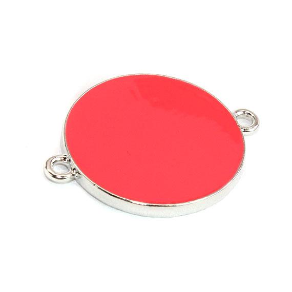 Non-Silver 24Mm Coral Vinyl Circle Silver Color Findings - Atlanta Jewelers Supply