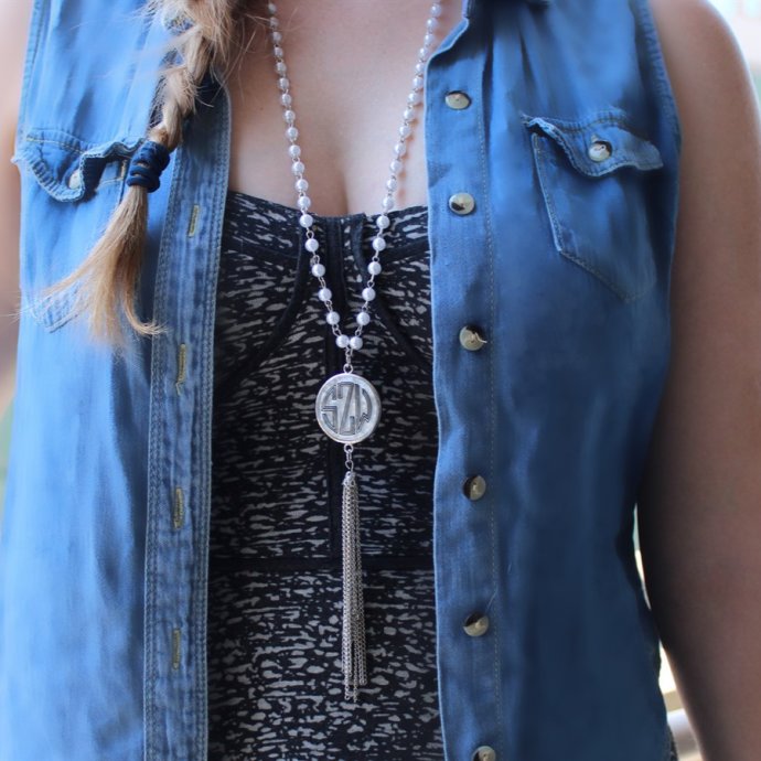 Engravable Fashion Shell Pendant With Pearl Chain Necklace - Atlanta Jewelers Supply