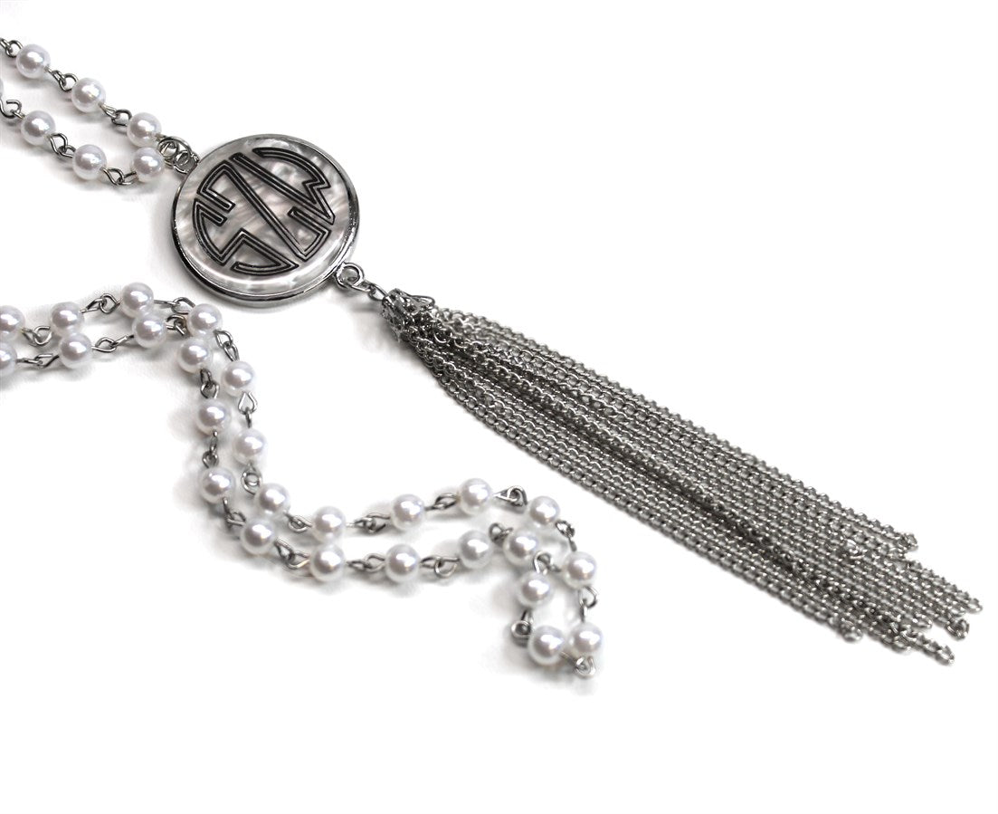 Engravable Fashion Shell Pendant With Pearl Chain Necklace - Atlanta Jewelers Supply